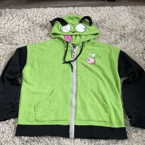 Nickelodeon Invader Zim Gir Costume Hoodie Green Black Full Zip 2X Plus Size